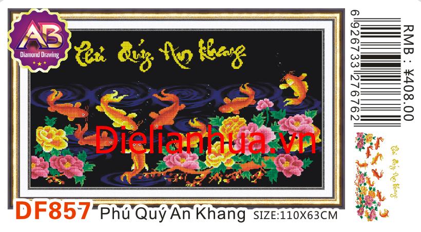 Tranh đính đá phú quý an khang df857 110*63cm - chưa đính