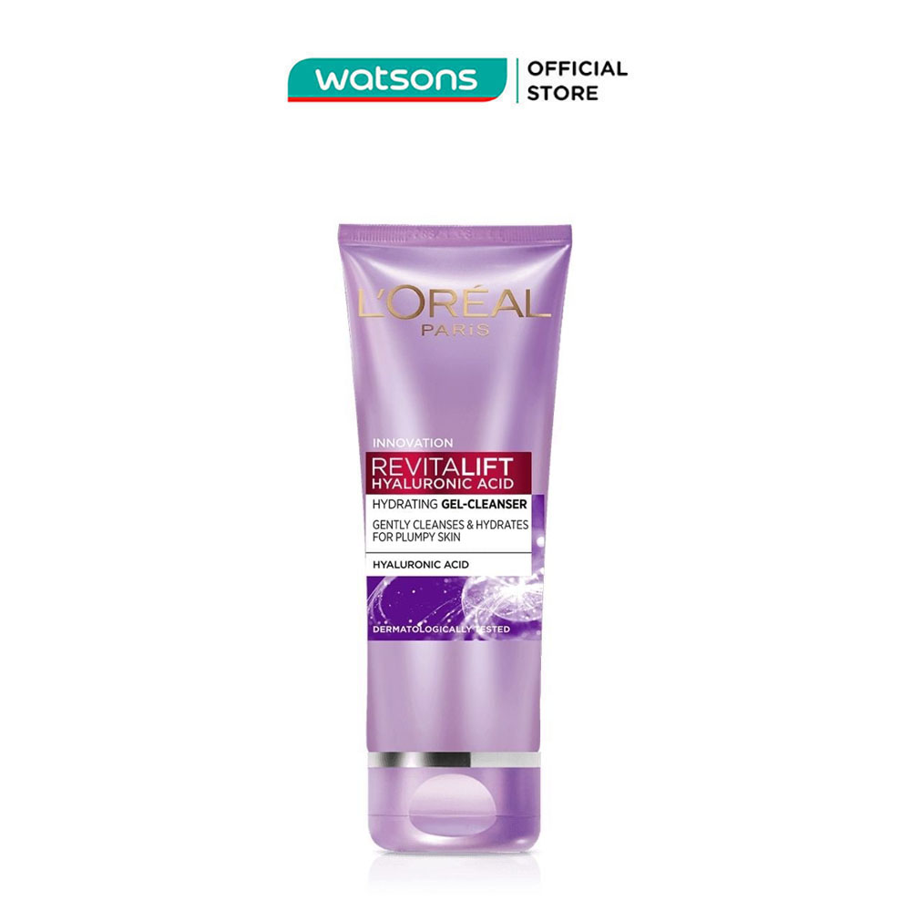 Sữa Rửa Mặt Dạng Gel L'Oreal Paris Revitalift Hyaluronic Acid Hydrating Giúp Sáng Mịn 100ml
