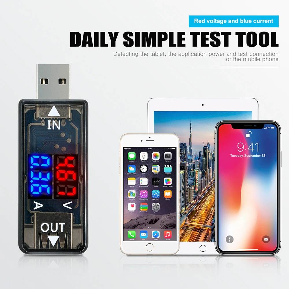 USB Voltage Current Meter Display Volt Ampere Safety Control , amperage charging current source meter when charging battery