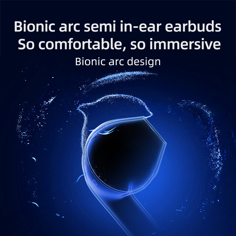 QCY AilyBuds Lite Tai nghe Bluetooth có tính năng giảm tiếng ồn và độ trễ thấp cho cuộc gọi thể thao nửa trong tai không dây thực