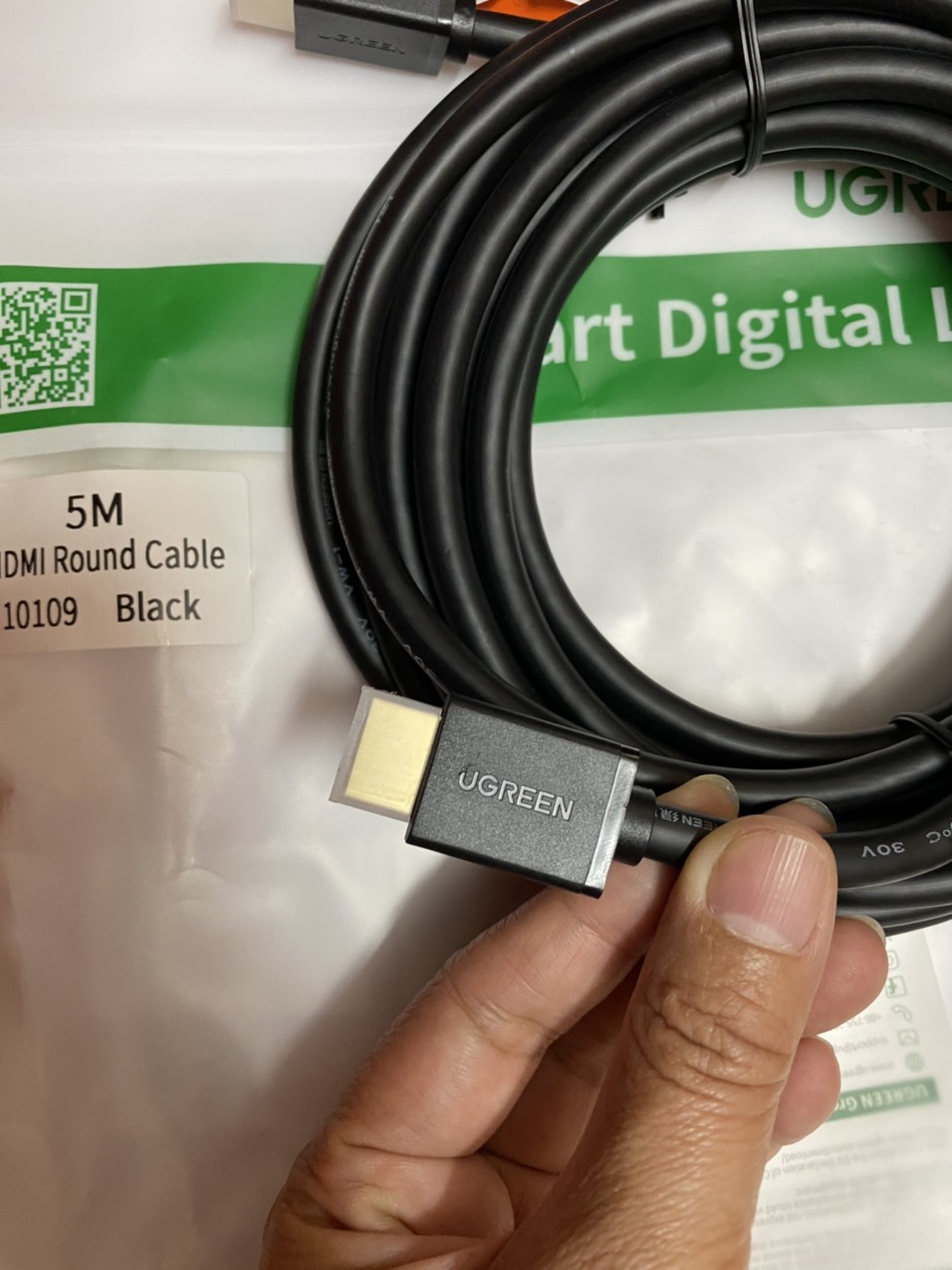 Dây cáp tín hiệu hdmi dài 5m chính hãng ugreen ug-10109 hỗ trợ 3d 4k*2k.