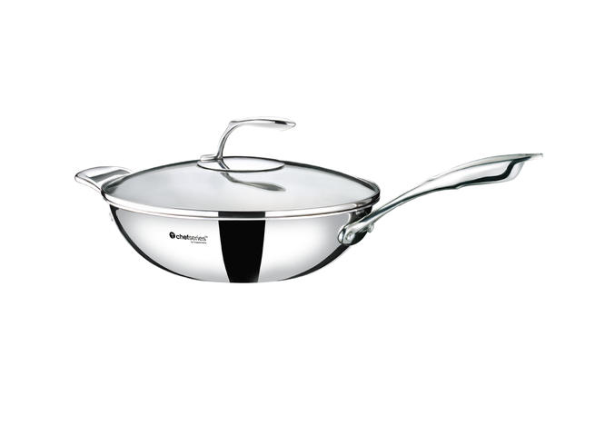 Tupperware-Chảo xào T Chef Series Wok Pan 30cm (nắp kính)