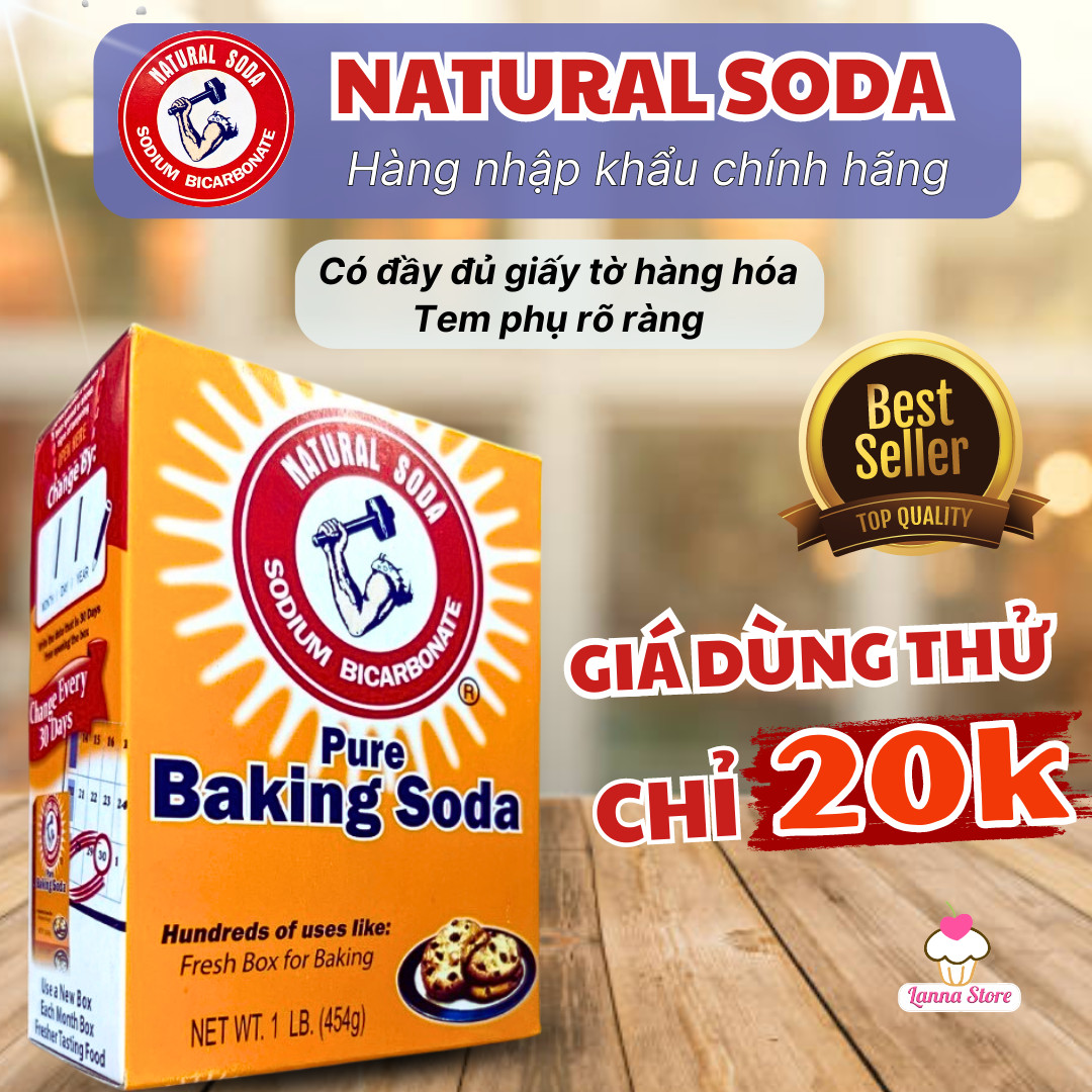 【HÀNG CHUẨN CHÍNH HÃNG】Bột Baking Soda USA Mỹ đa năng bột nở baking soda khử mùi diệt khuẩn tẩy rửa làm bánh - Hộp 454GR