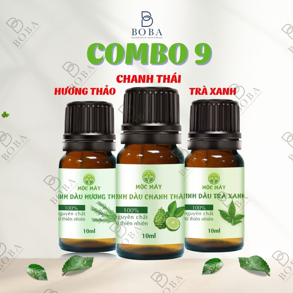 Combo tinh dầu, tạo hương thơm, khuếch tán mùi hương, làm sạch không khí - boba naturals