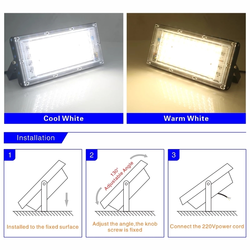 50W Emergency Led Light with Electromagnetic Power from 12V to 85V Battery Power