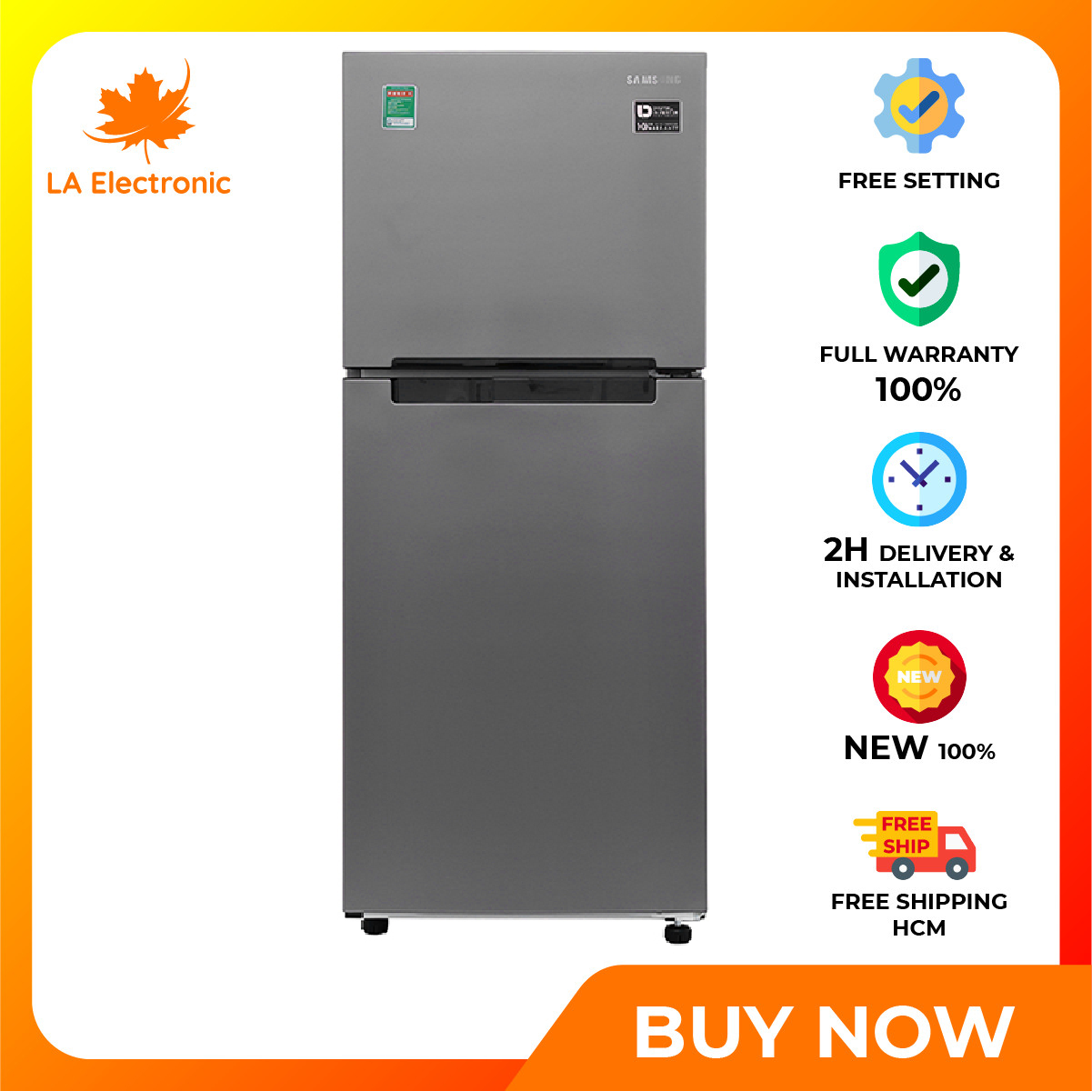 Trả Góp 0% - Samsung Inverter 208 liter refrigerator RT19M300BGS/SV - Free shipping HCM Chế độ tiết kiệm điện:Công Nghệ Digital Inverter Công nghệ làm lạnh:Làm lạnh đa chiều Công nghệ kháng khuẩn khử mùi