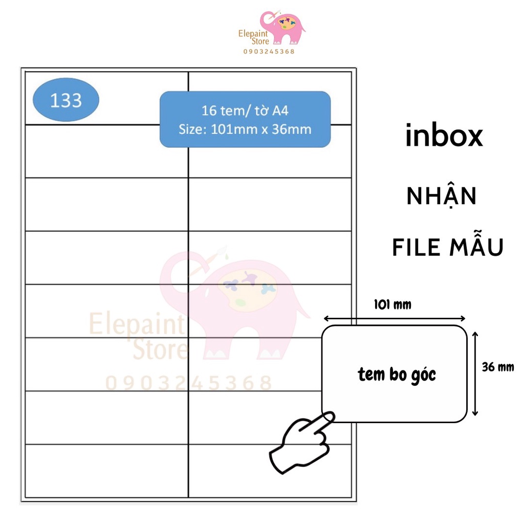 Giấy decal/ giấy in mã vạch tomy a4 145 đủ size