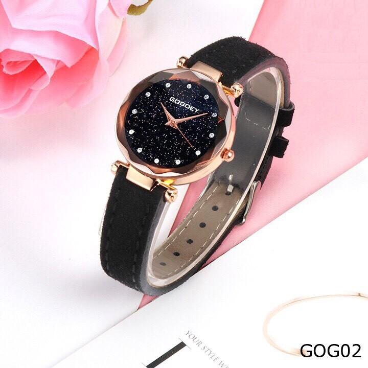 Đồng hồ thời trang nữ GoGoey dây da nhung cực đẹp SC379