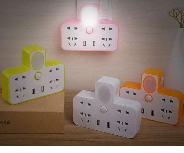 Ổ Cắm Điện Đa Năng Kèm Đèn Ngủ Và 2 Cổng Cắm USB