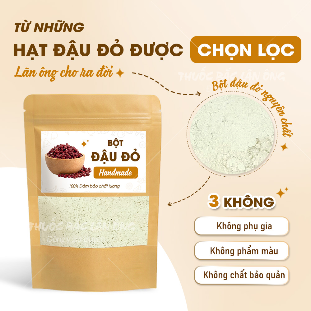 Bột đậu đỏ 200g, rang thơm, nghiền mịn, bột đắp mặt