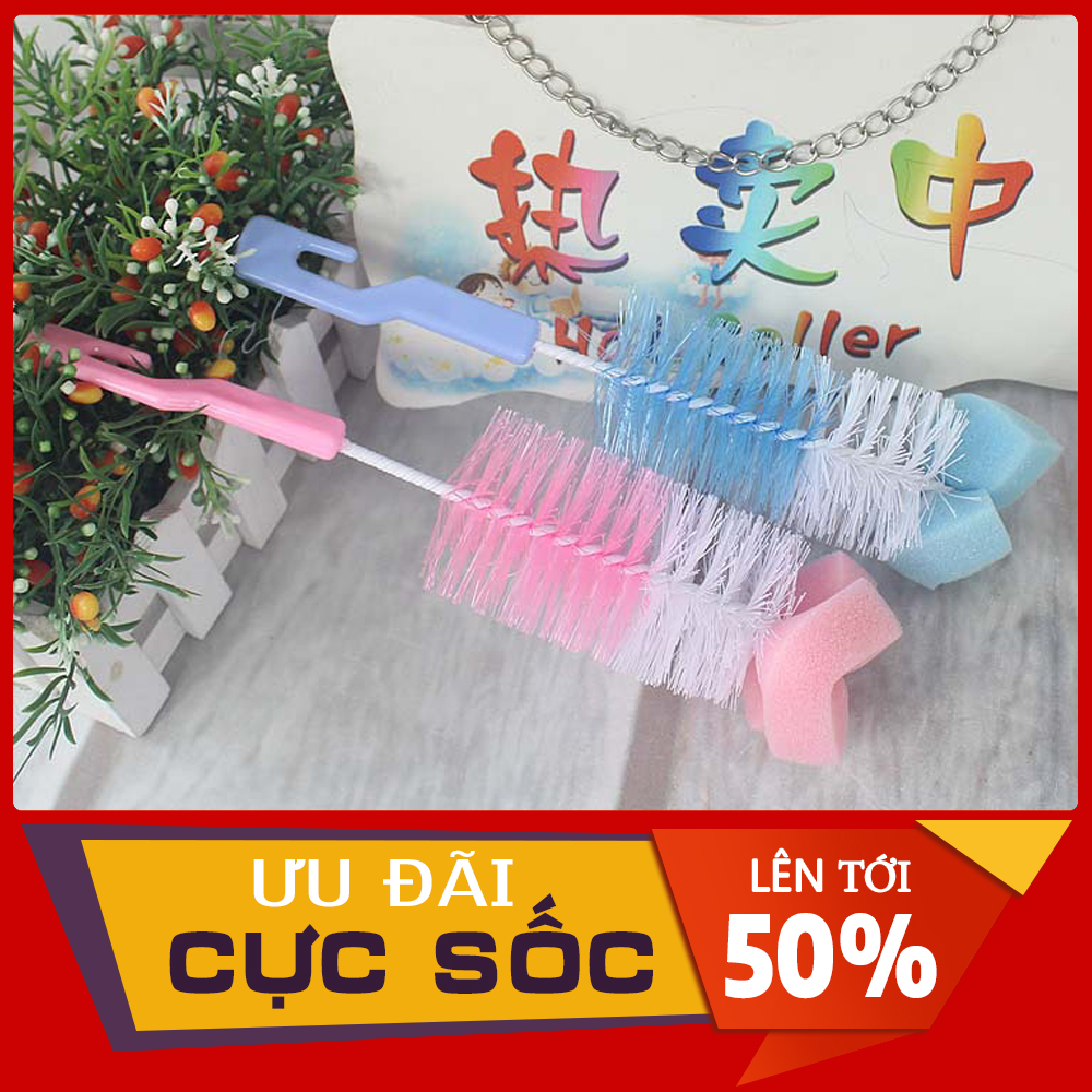 Bộ Cọ Rửa Bình Sữa - Núm Ti 2 Món Siêu Tiện Lợi
