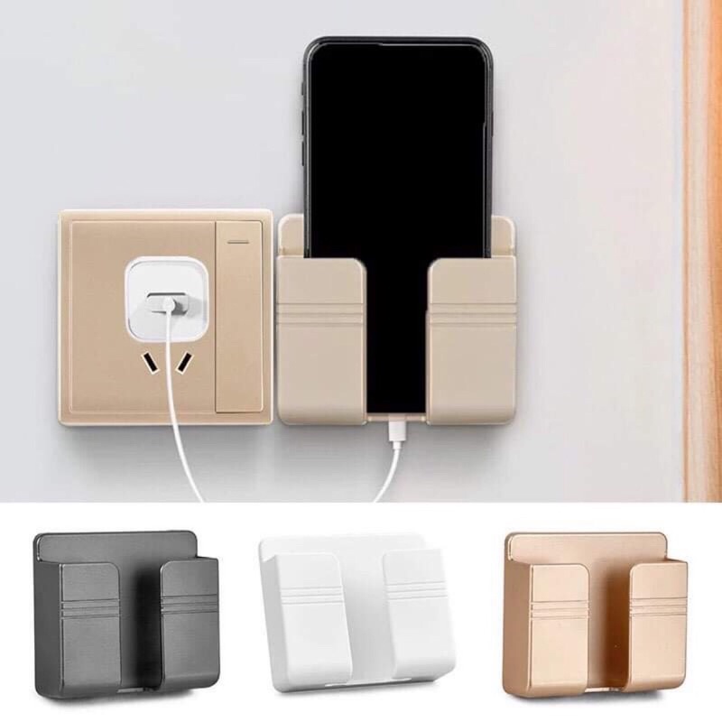 Kệ dán tường để remote giá đỡ sạc điện thoại - giá dán tường để điện thoại, remote, ổ cắm/ giá đỡ sạc điện thoại