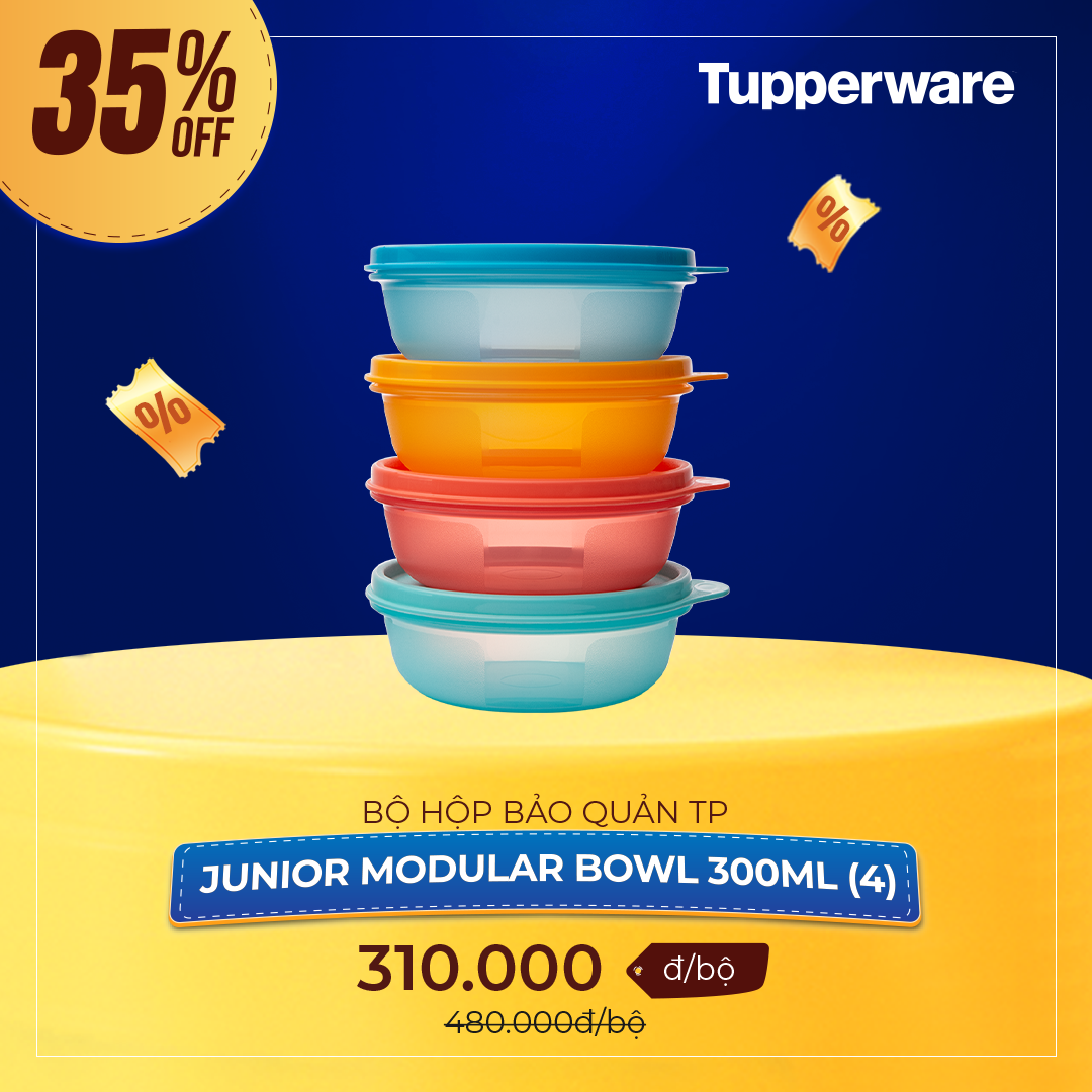 Bộ hộp bảo quản thực phẩm Tupperware Junior Modular Bowl 300ML (4)