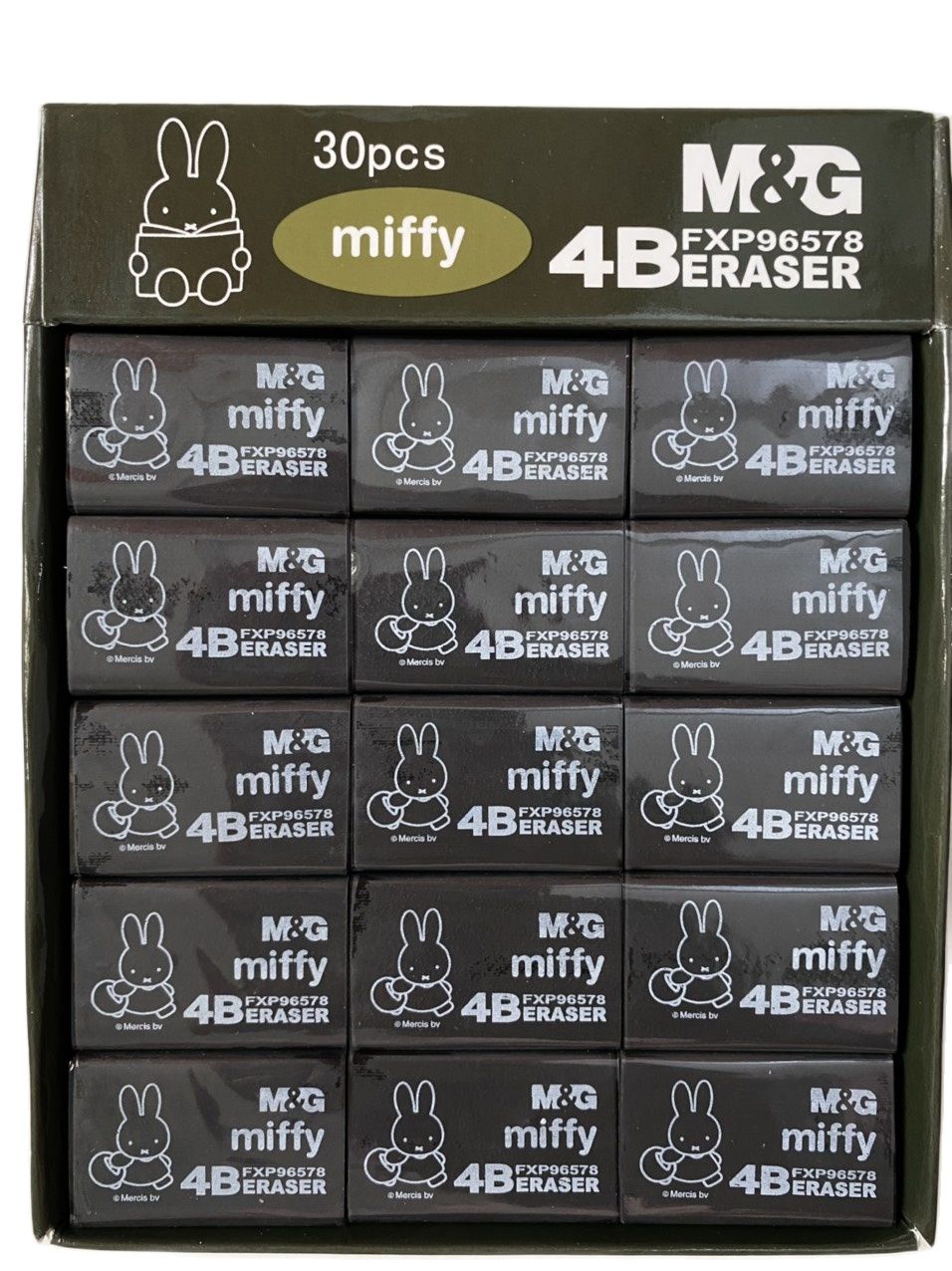 [HCM](Authentic) Bộ 4 cục Gôm 4B Đen Miffy M&G 96577 trung
