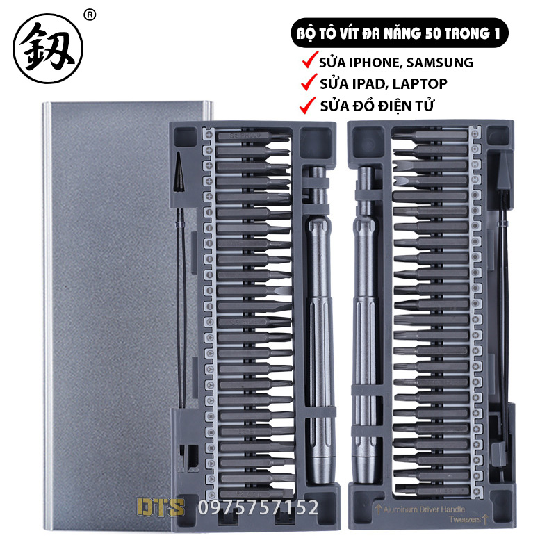 Bộ tua vít đa năng FUKUOKA nam châm 50 chi tiết thép Nhật, bộ tô vít dụng cụ mở sửa chữa điện thoại, iphone, laptop, điện tử, bộ tô vít sửa chữa iphone, bộ tô vít đa năng nhỏ gọn, bộ tua vít từ tính, sửa chữa điện thoại