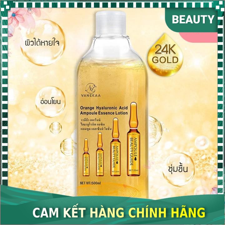 Toner tinh chất vàng lá 24k Vanekaa, dưỡng ẩm da