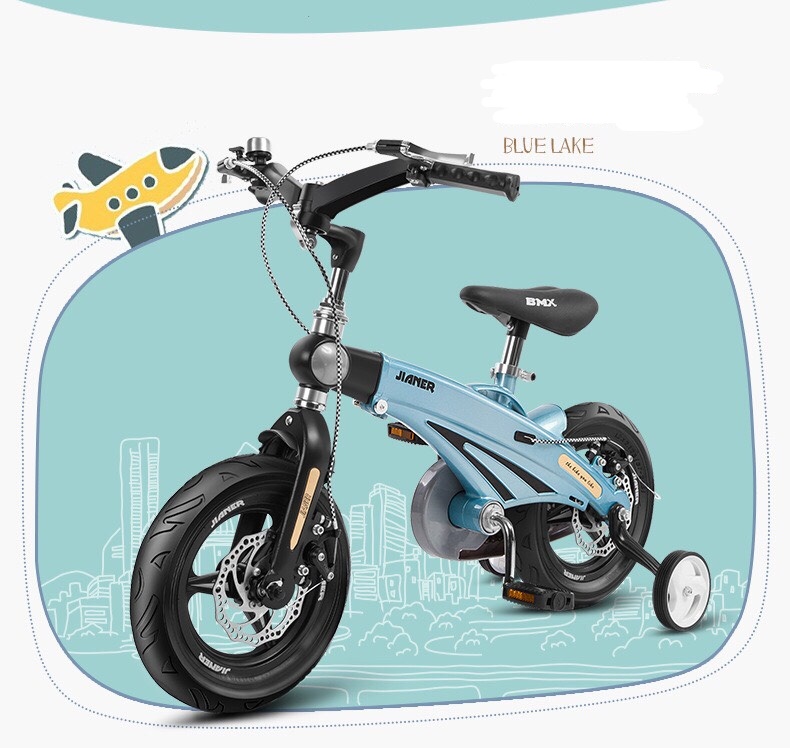 Xe đạp trẻ em Jianer S9 khung rút vành đúc size 12 inch cho bé 2-5 tuổi