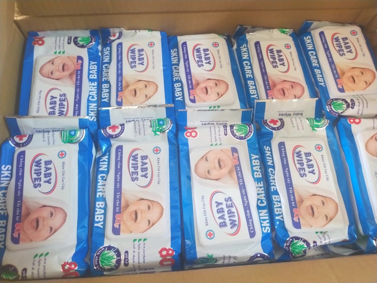 [HCM]Combo 10 bịch Khăn Giấy Ướt Baby Wipes Bịch 80g