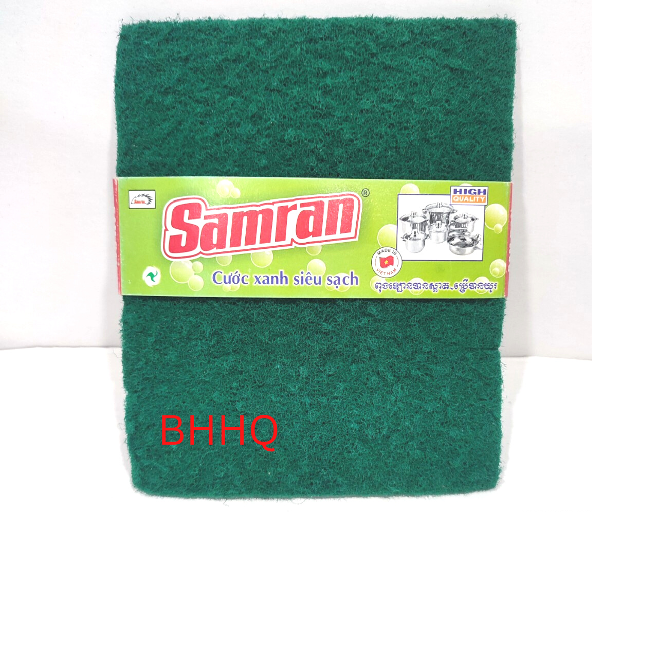 2 miếng cước xanh rửa chén cỡ lớn Samran 13.5x16.5cm.