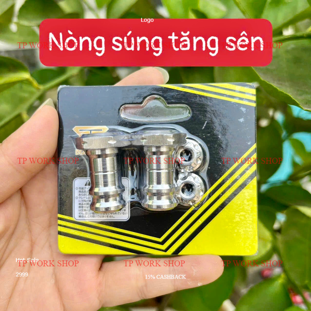 Pát tăng sên inox 304 và 2 ốc nòng tăng inox 304 gắn cho xe wave dream