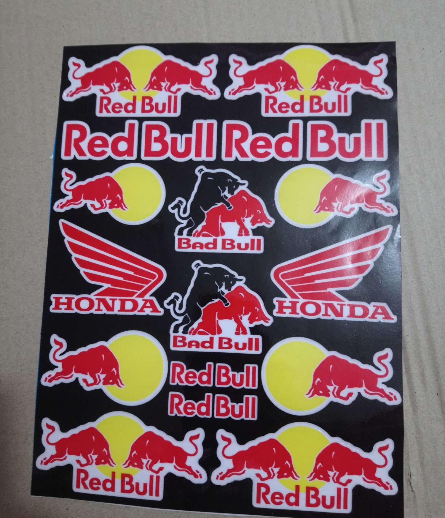 Tem tấm logo redbull trọn bộ 18x25cm