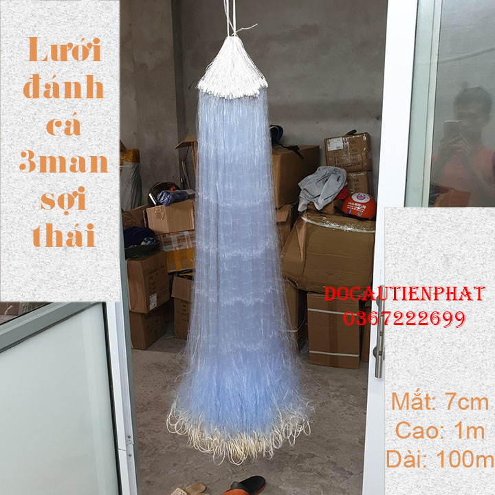 Lưới đánh cá sợi thái 3 màn cao 1m dài 100m