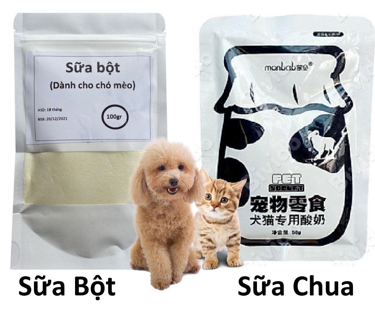 Hanpet - Sữa bột cho chó mèo túi zip 100gr