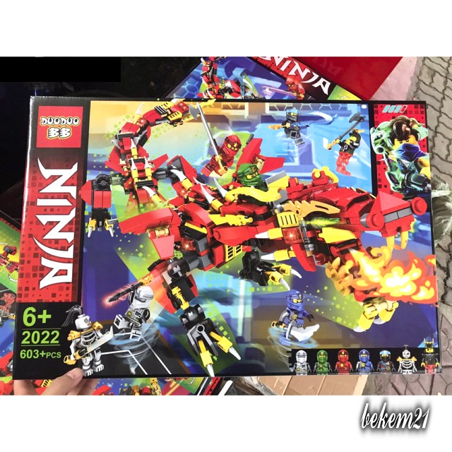 Lego các chiến binh ninja và rồng lửa đỏ NINJAGO_Lego Ninja Đại Chiến Rồng Phun Lửa và Máy Bay Chiến Đấu
