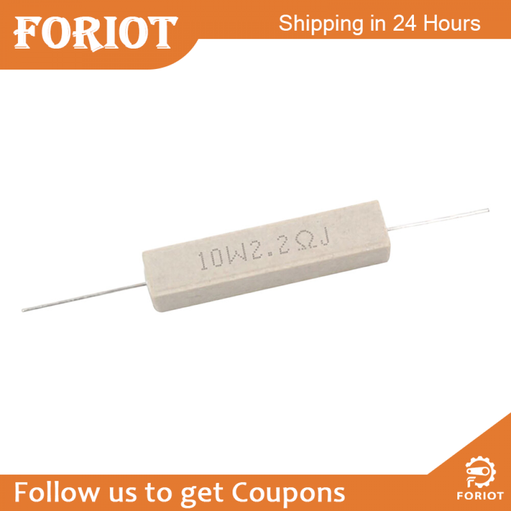 Foriot 10Pcs Điện Trở Bằng Gốm Và Xi Măng 10W 10 Ohm Resistance 5% Dây Gốm Vết Thương Điện Trở Điện