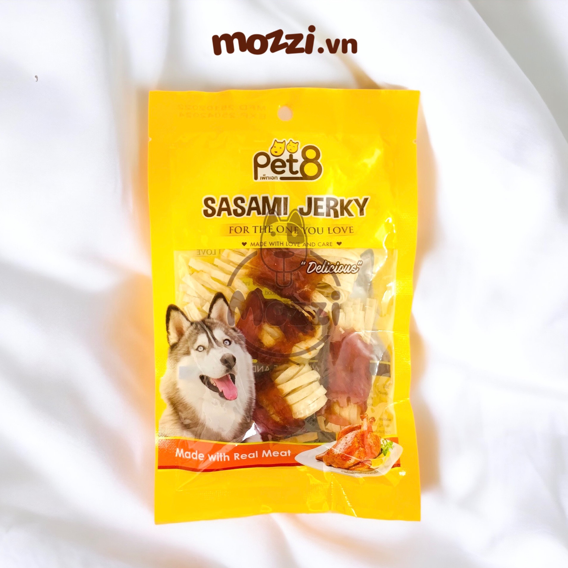 Pet8 sasami jerky gà sấy cho chó 50gr