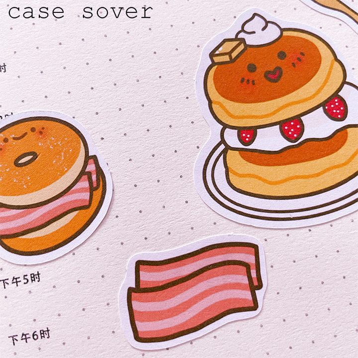 Set Sticker Sheet chủ đề Breakfast trang trí Planner - Case Sover