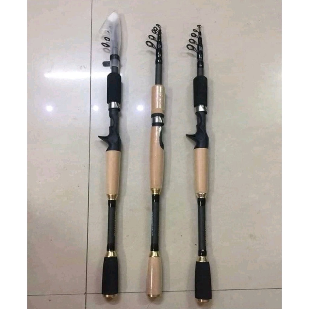 Cần câu lure cán gỗ shimanoO 1m8-2m1 rút gọn 50cm