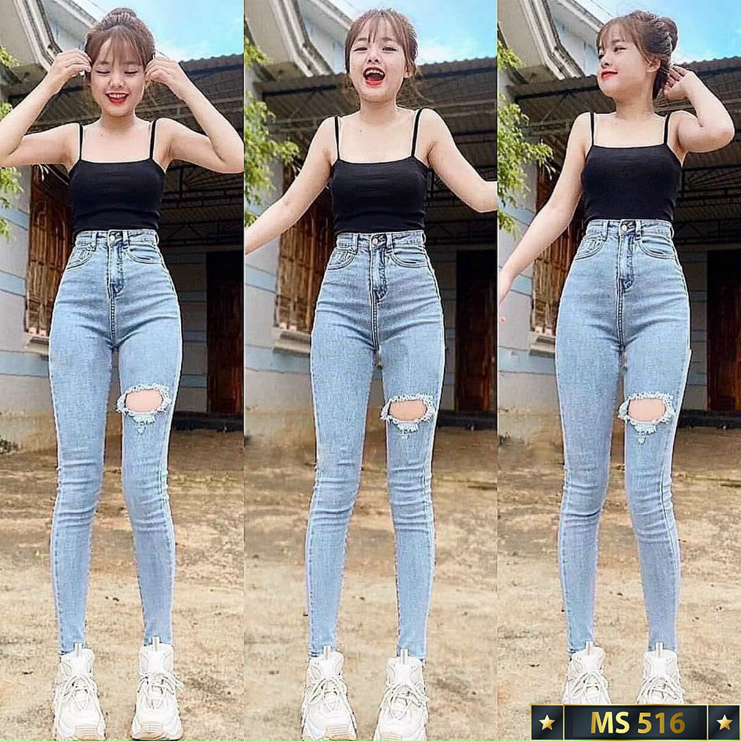 Quần Jean Skinny Nữ Dáng Ôm Lưng Cao Trơn Basic Siêu Tôn Dáng, Quần Jean Nữ Xám Túi Kiểu Trẻ trung Chất Jean Co Giãn -XÁM STORE92 MS614