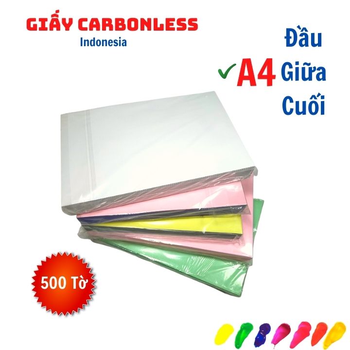 Giấy in hóa đơn VAT (GTGT) giấy in văn phòng khổ A4- F4 giấy Carbonless nhập Indonesia- 500 tờ/tập - Hương Nhiên