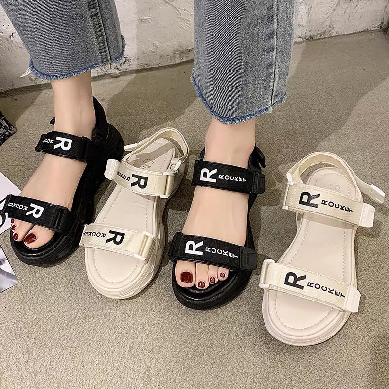 (2 mau)Dép Sandal,Nữ Học Sinh Rocket Uzzang Vải Mới(shophanhan)