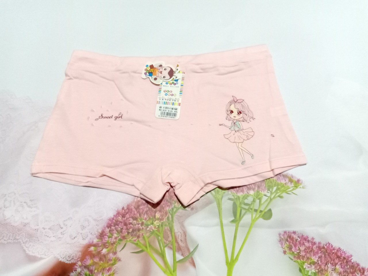 COMBO 5 QUẦN CHIP ĐÙI BÉ GÁI IN CÔ GÁI  (32-36kg)