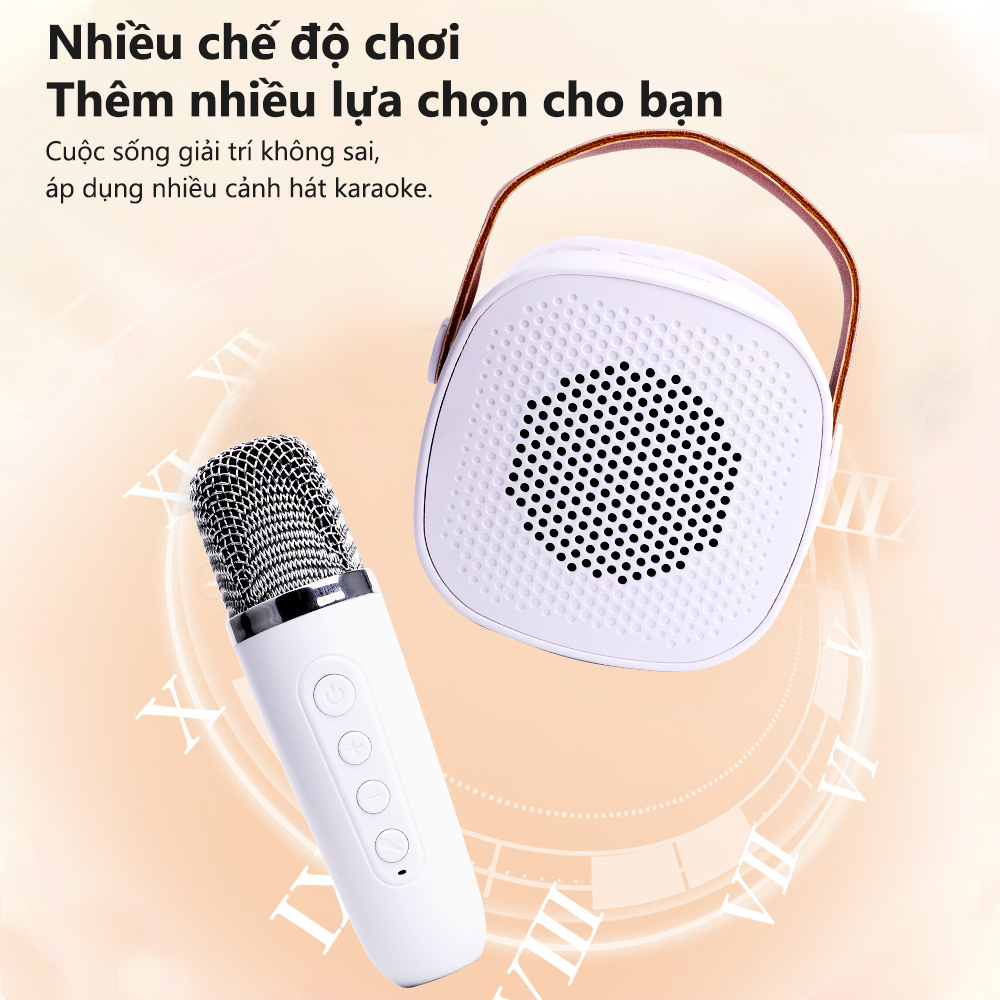 FREESHIP -Loa bluetooth mini karaoke kèm mic GOOJODOQ Không dây Bass cực mạnh 15W- Bảo hành chính hãng