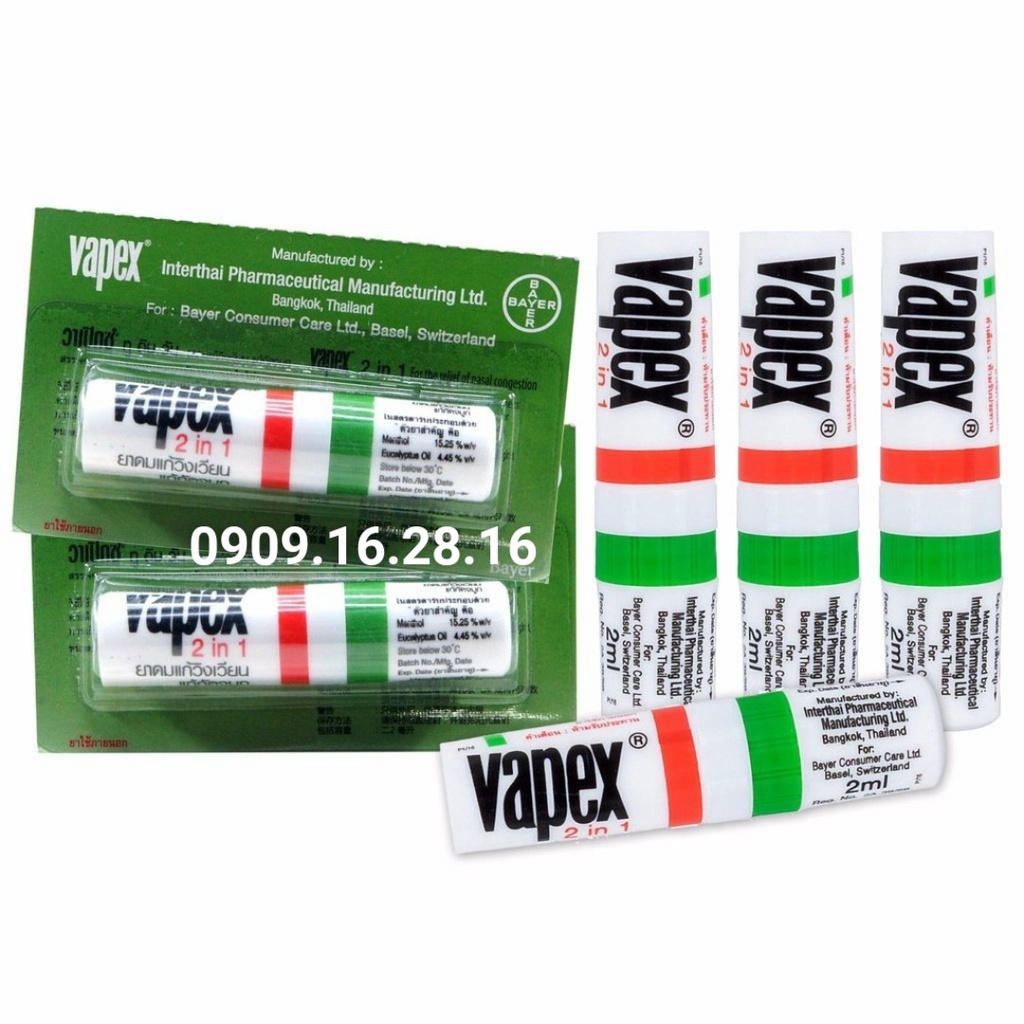[ NỘI ĐỊA ] 1 ỐNG HÍT THÔNG MŨI 2 ĐẦU VAPEX THÁI LAN
