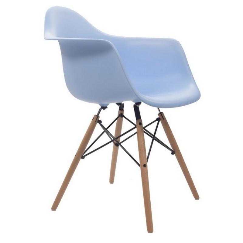 Kachi – COMBO 4 Ghế nhựa Eames chân gỗ FP-218 (E14) màu xanh dương