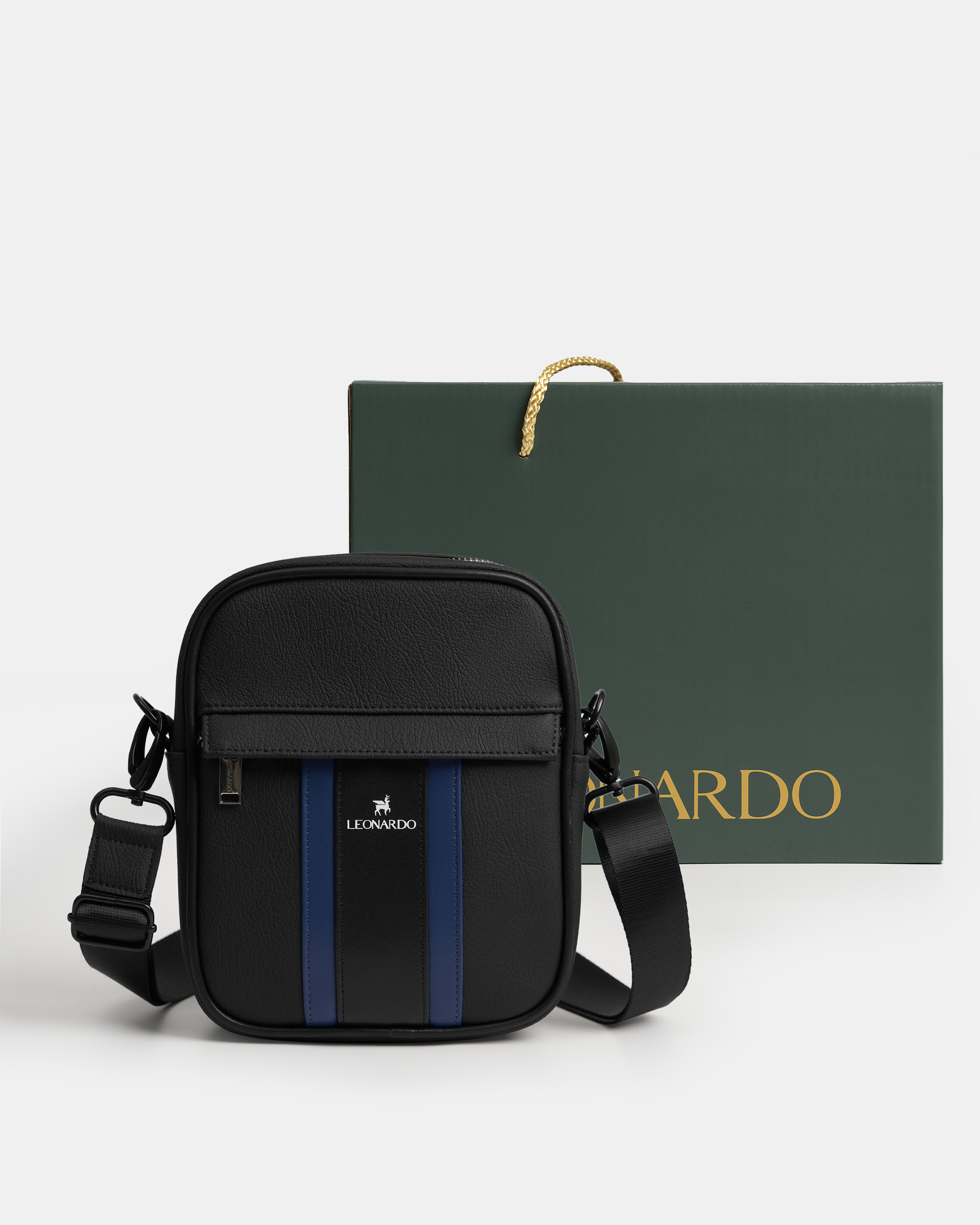 Leonardo Túi Đeo Chéo Nam Frankie Dáng Đứng Da Microfiber Cao Cấp Phối Màu Thời Thượng Kháng Nước Chống Bong Tróc