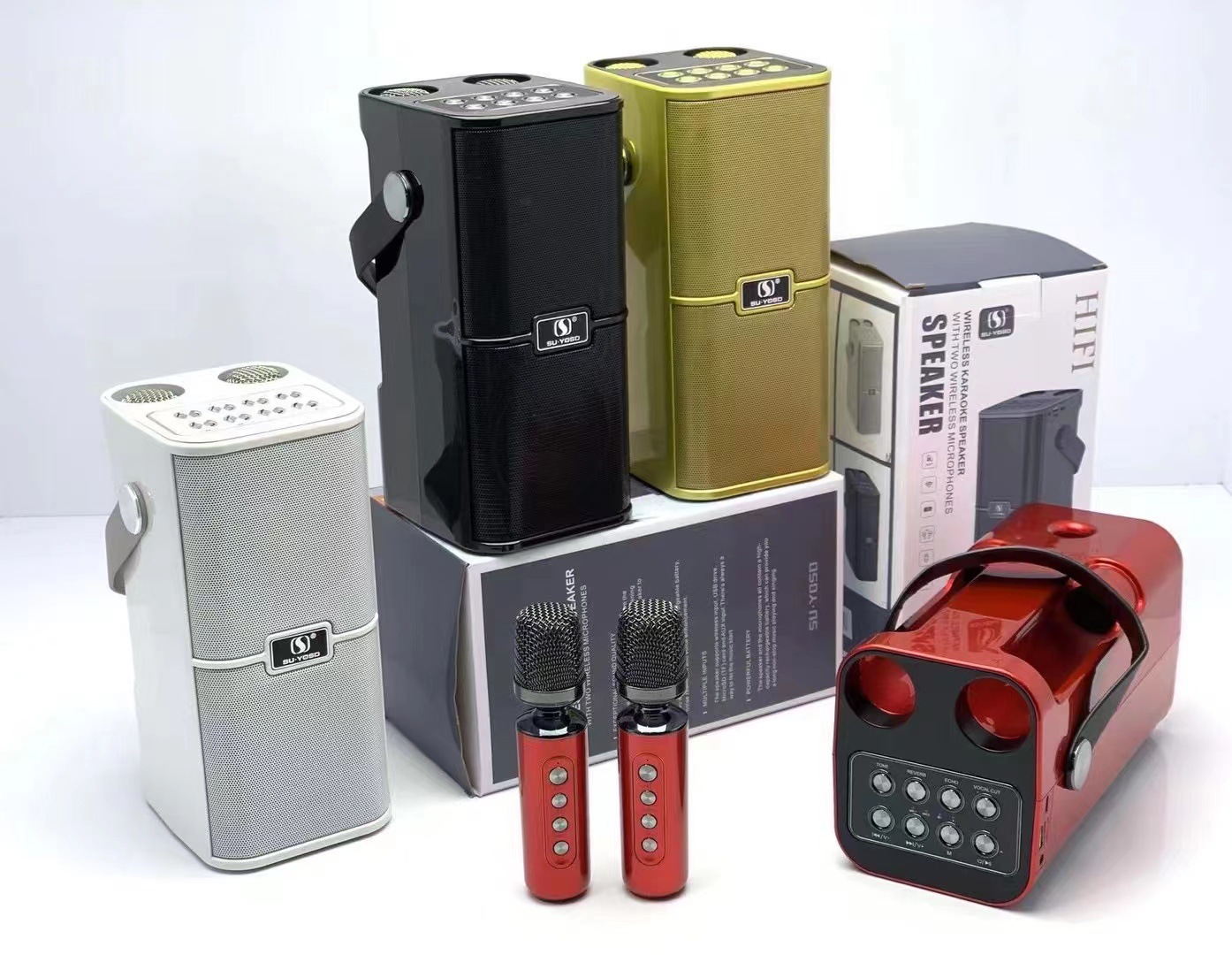 Karaoke Speaker Bluetooth Su yosd ys-218 attached 2 wireless microphone, CS 20W, compact