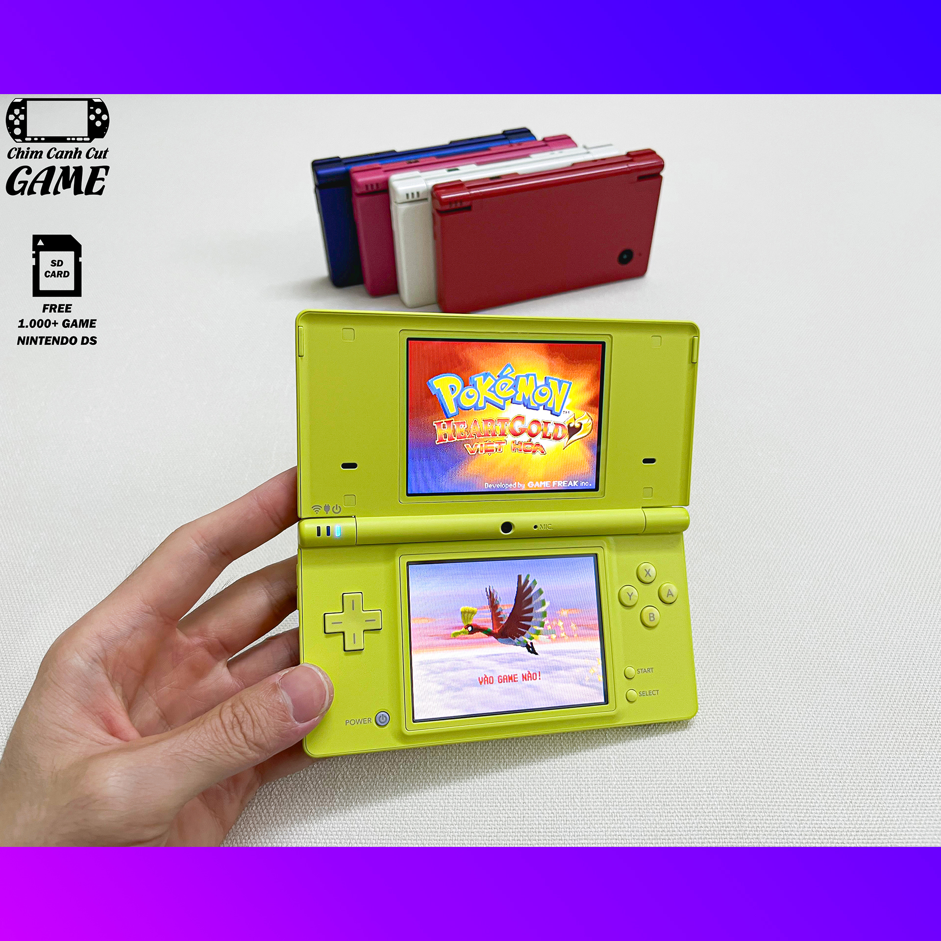 [CHÍNH HÃNG] Máy chơi Game Nintendo DSi (Miễn phí cài Game, Phụ kiện đầy đủ)