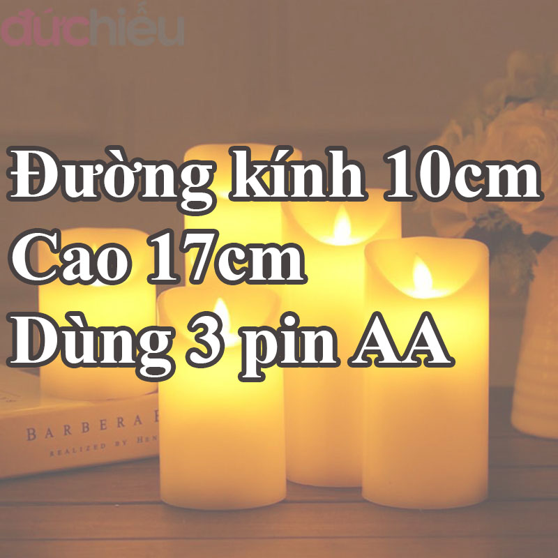Nến điện tử size đại tim lắc lung linh như thật nhiều size, đèn cầy điện tử – Đức Hiếu Shop
