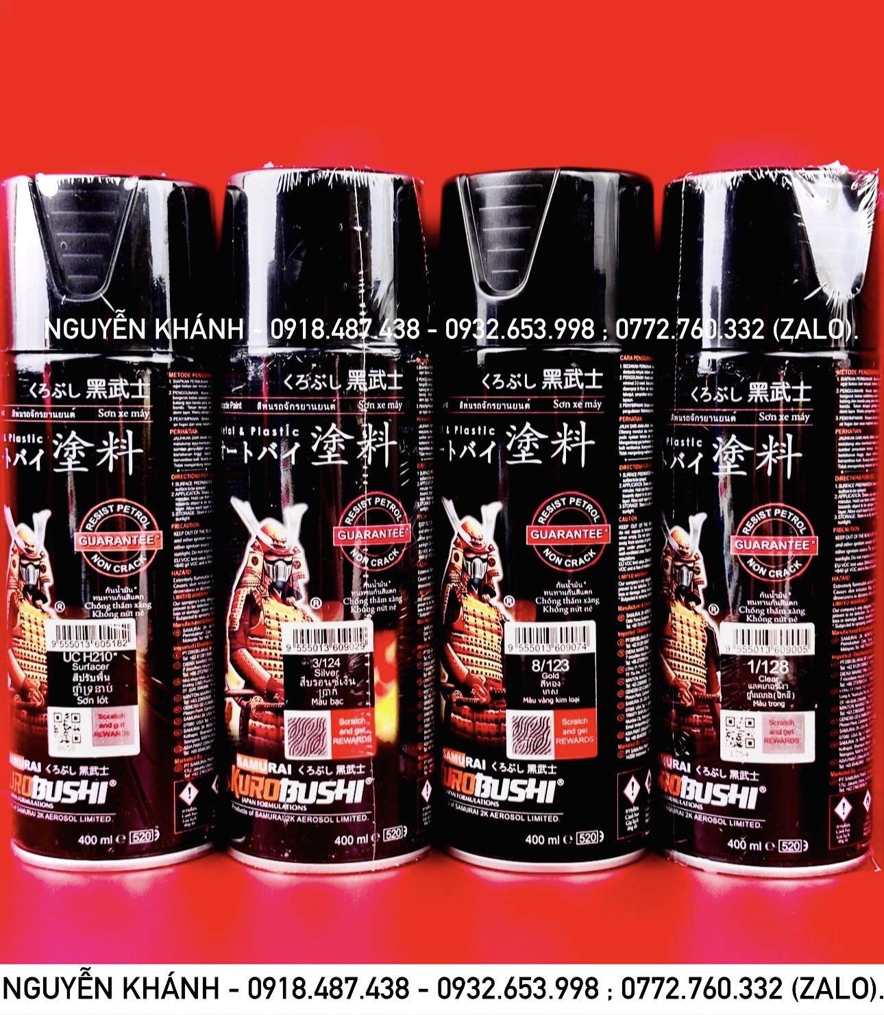 8/123-xịt samurai màu vàng ánh kim