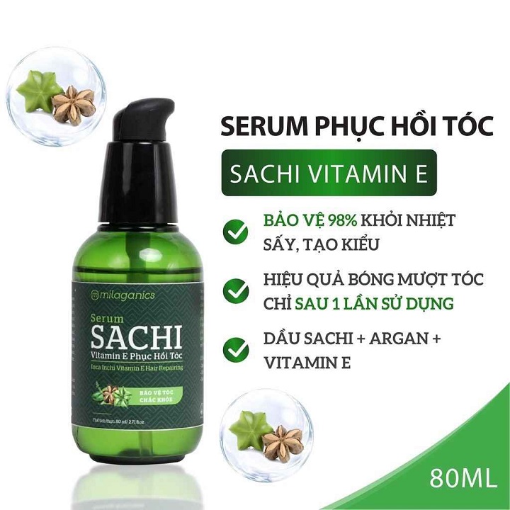 Milaganics - serum dưỡng tóc sachi 80ml