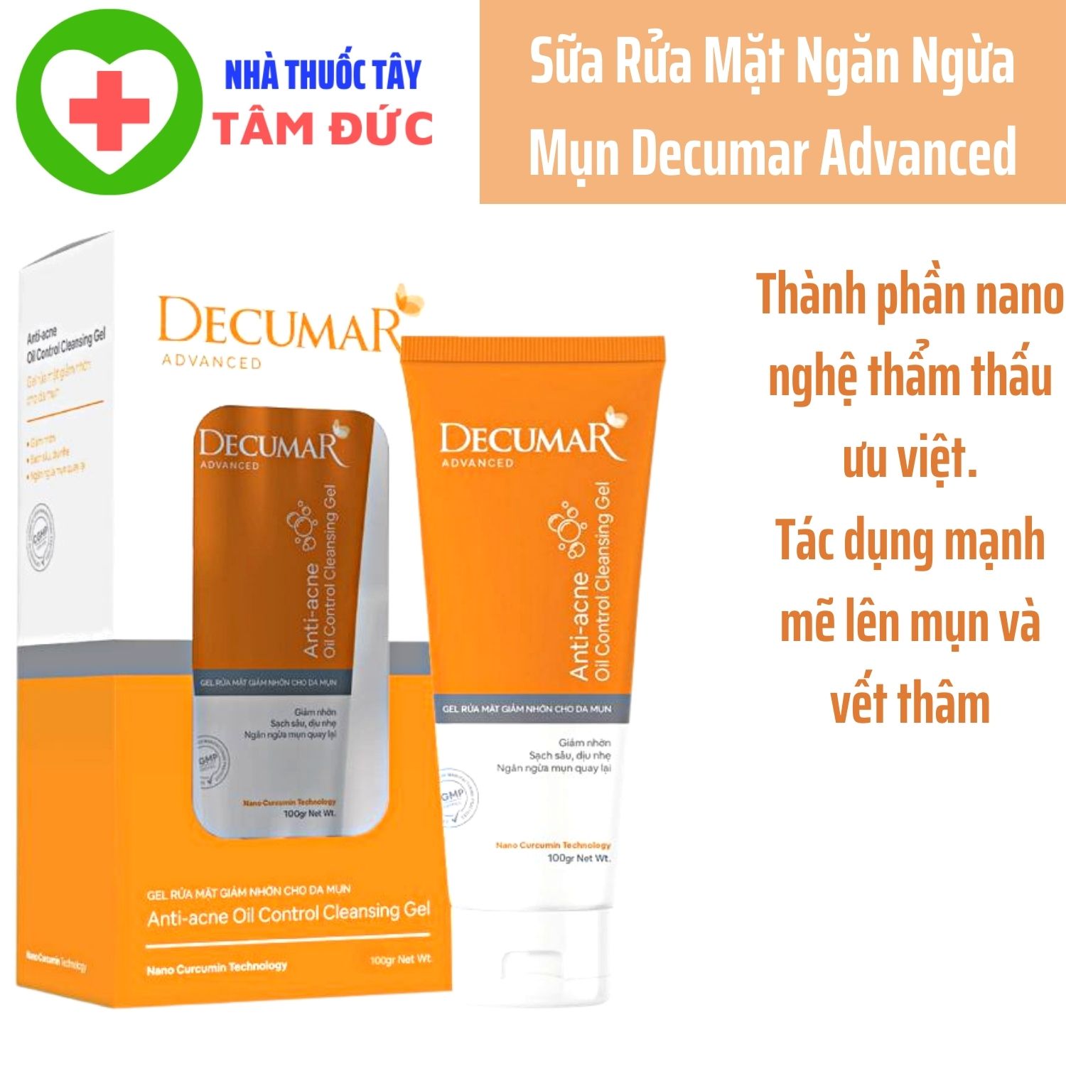 Decumar Clean gel rửa mặt ngăn ngừa mụn
