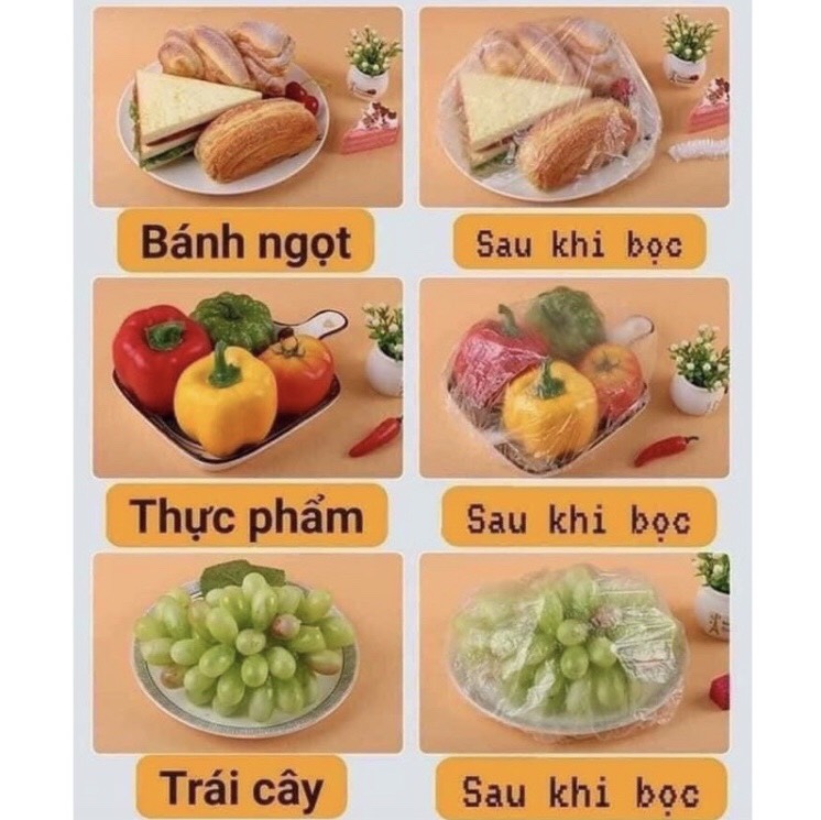 Túi 100 màng bọc thực phẩm có chun co dãn tái sử dụng