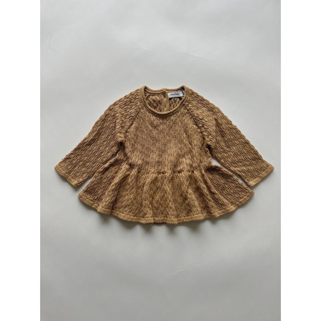 Áo len bé gái điệu đà Macro & Micro Sushi Knitted Peplum