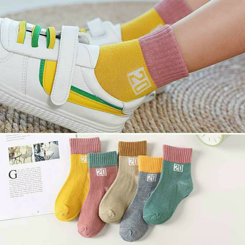 Set 5 Đôi Tất Cao Cổ Số 20 Cho Bé Trai Bé Gái