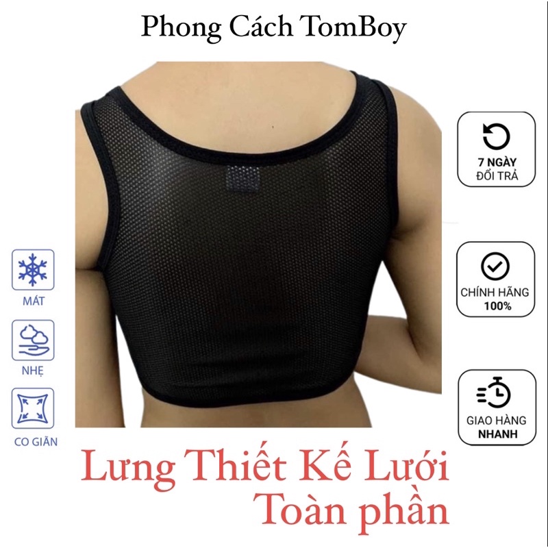 Phong Cách Tomboy [ Áo Lưới Kèm Nịt Định Hình Ngực Phẳng ]